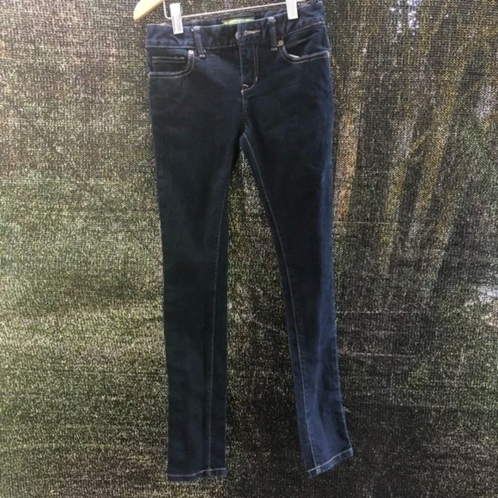 Old Navy Girl's Super Skinny Adjustable Waist Dark Wash Denim Jeans 12 Slim